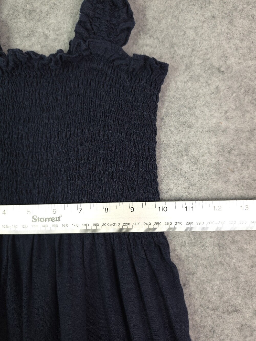Quince European Linen Smocked Midi Dress in Deep Navy XS - Picture 12 of 13